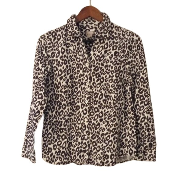 Animal Print Button Up by Chico's (Small - Chico's 0) - Picture 1 of 6